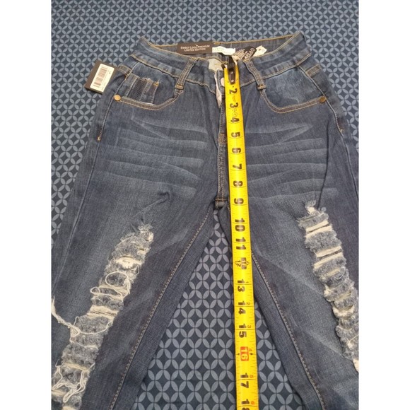 SL JEANS STRETCH DENIM BLUE WAIST 27IN,  H10 SLWG435 SZ 3 ,SKINNY, RIPPED JEANS - Picture 5 of 11